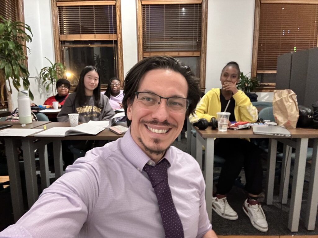 A picture of a handsome teacher.